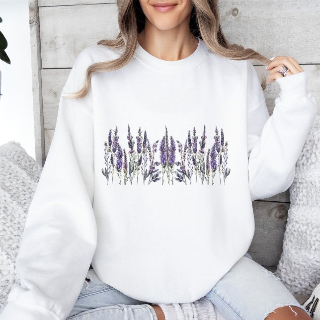 Camiseta Flores de Lavanda de Aquarela (Criador carregado)