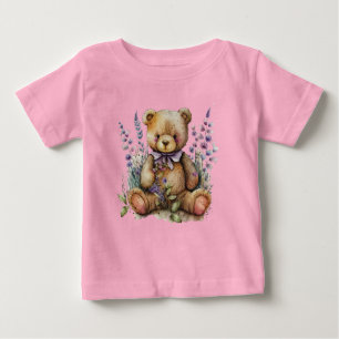 Camiseta Flores de Lavanda do Urso Castanho