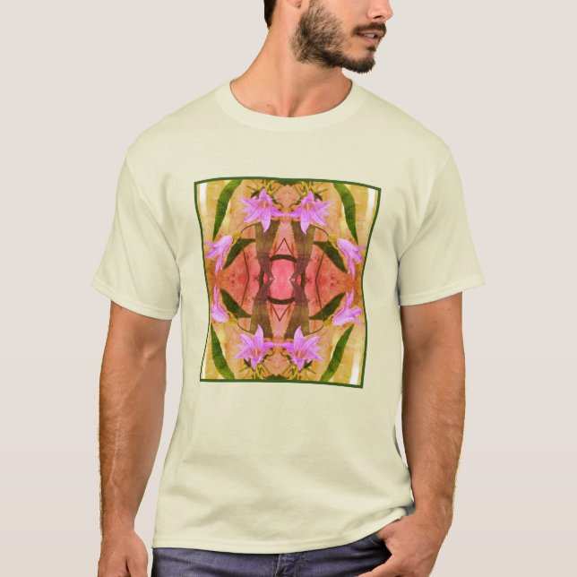 Camiseta Flores De Lily Roxo Delicadas Abstrato (Frente)