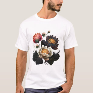 Camiseta Flores de Lótus Budismo Símbolo Espiritual Yoga Na