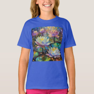 Camiseta Flores de Lótus Delicadas Florescendo na Neve