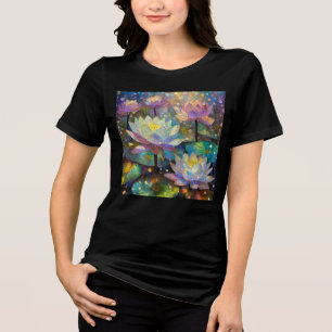 Camiseta Flores de Lótus Delicadas Florescendo na Neve