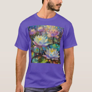 Camiseta Flores de Lótus Delicadas Florescendo na Neve