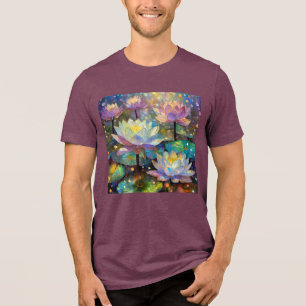 Camiseta Flores de Lótus Delicadas Florescendo na Neve