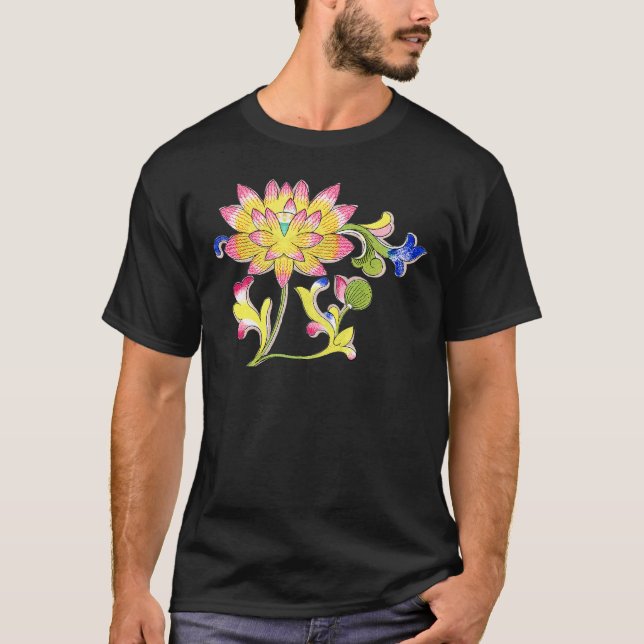 Camiseta Flores de Lotus e Vinha (Frente)