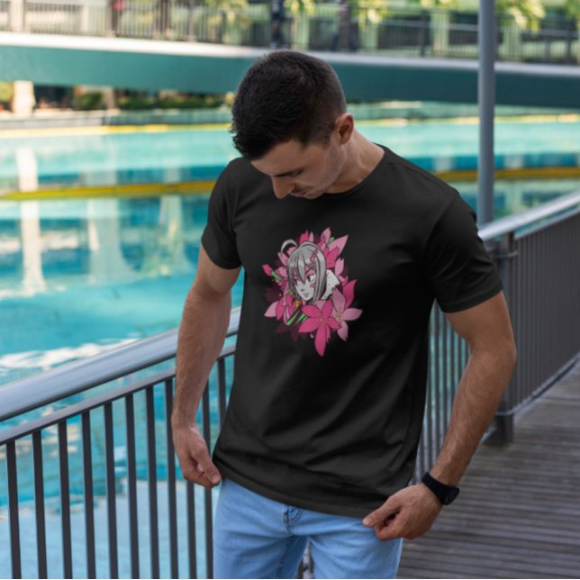 Camiseta Flores de Meninas de Anime (Criador carregado)