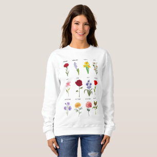 Camiseta Flores de Mês de Nascimento Personalizadas Todos o