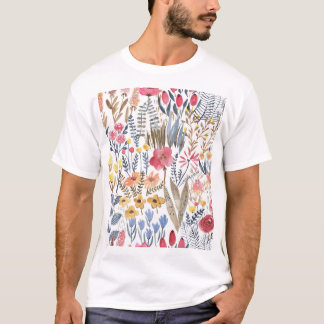 Camiseta Flores de mola aquosa, vibrante e sem soldadura