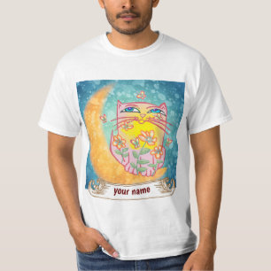 Camiseta Flores de Moon Cat