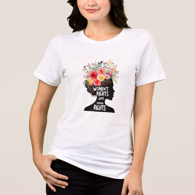 Camiseta Flores de Mulher Vibrantes de Camisa-T (Frente)