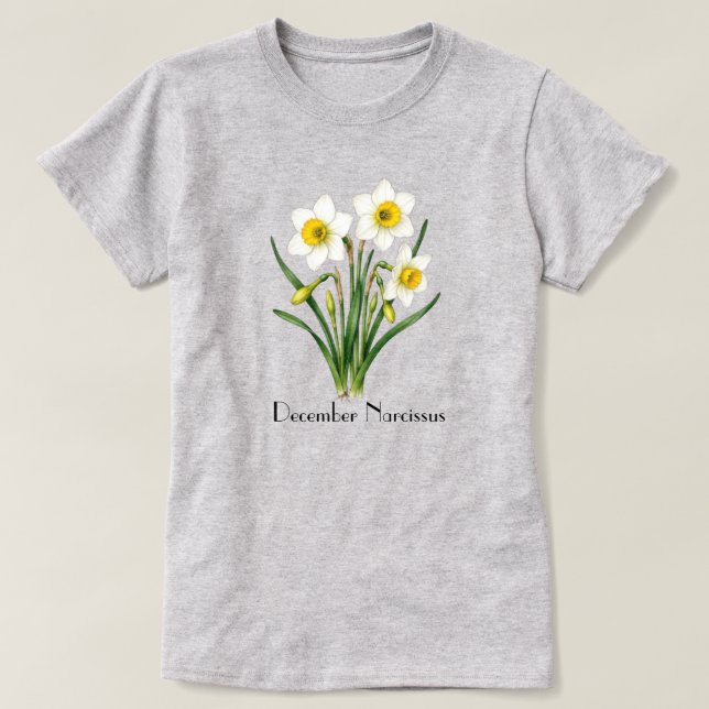 Camiseta Flores de Narciso de Dezembro (Frente do Design)