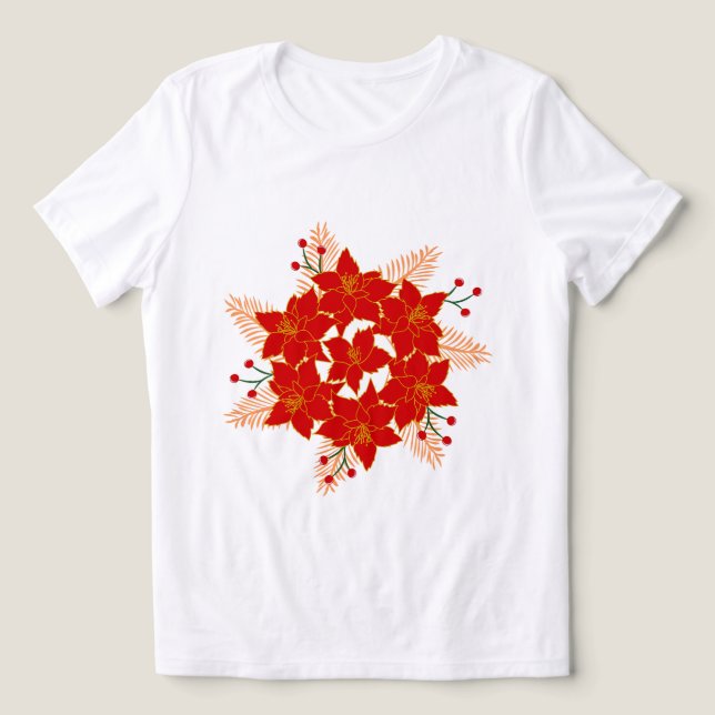 Camiseta Flores de Natal (Design frontal)