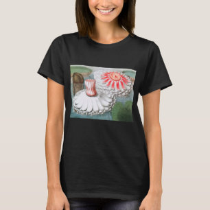 Camiseta Flores de Nenúfar Antigos, Nenúfares em um Lago