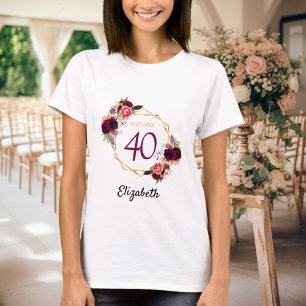 Camiseta Flores de ouro branco e de ouro