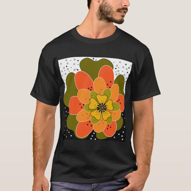 Camiseta Flores de outono, flor, latido de ilustração (Frente)