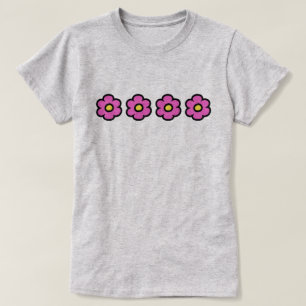 Camiseta Flores de Padrão de Flor do Groovy 60s Retroativas