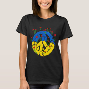 Camiseta Flores de Paz da Bandeira da Ucrânia