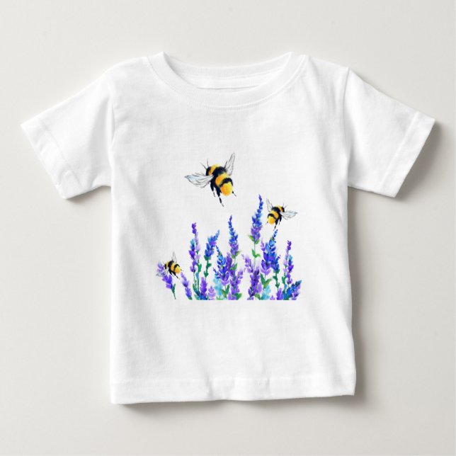 Camiseta Flores de primavera e Camisetas-bebê voadoras (Frente)