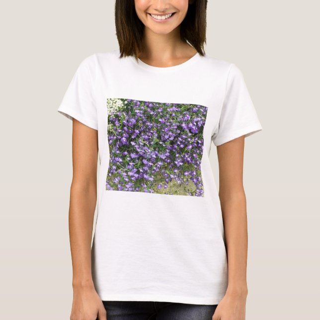 Camiseta Flores de primavera roxas (Frente)