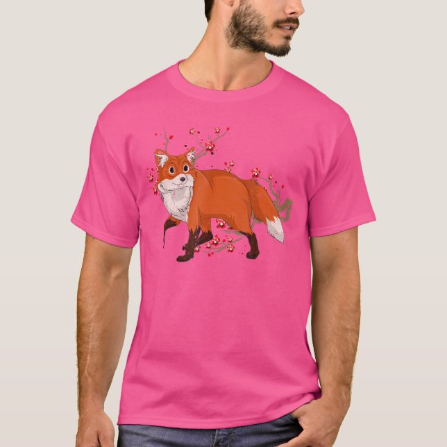 Camiseta Flores de Sakura do Amante de os animais Cherry Bl (Frente)