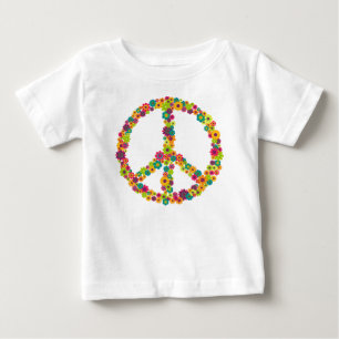 Camiseta Flores de sinal de paz de Hippy
