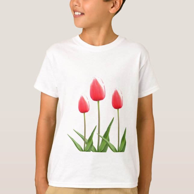 Camiseta Flores de tulipa vermelhas da primavera (Frente)