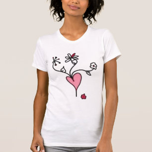 Camiseta Flores de um coração do rubi
