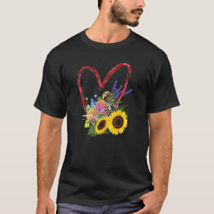 Camiseta Flores de verão design girassóis lavanda hydra