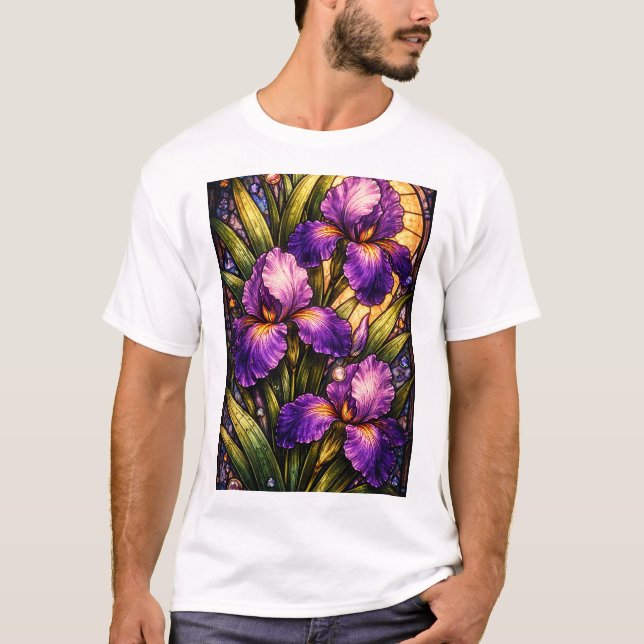 Camiseta Flores de vitral (Frente)
