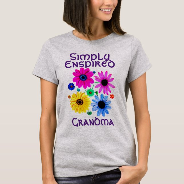 Camiseta Flores de vovó simplesmente inspiradas (Frente)