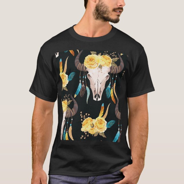 Camiseta Flores Decoradas Túbufalos (Frente)