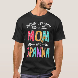 Camiseta Flores Dia de as mães Bonito Abençoado Por Ser Cha