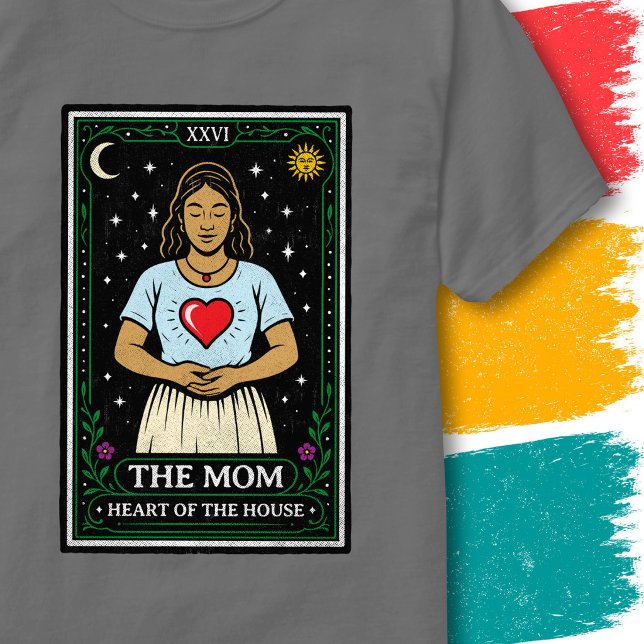 Camiseta Flores do Coração da Casa Mãe Estilo Tarot Mamãe (Criador carregado)