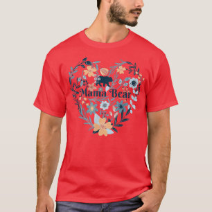 Camiseta Flores do Coração da Mamãe Ursa