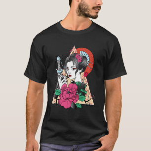 Camiseta Flores do Flor do Flor do Flor Samurai Hannya Cher