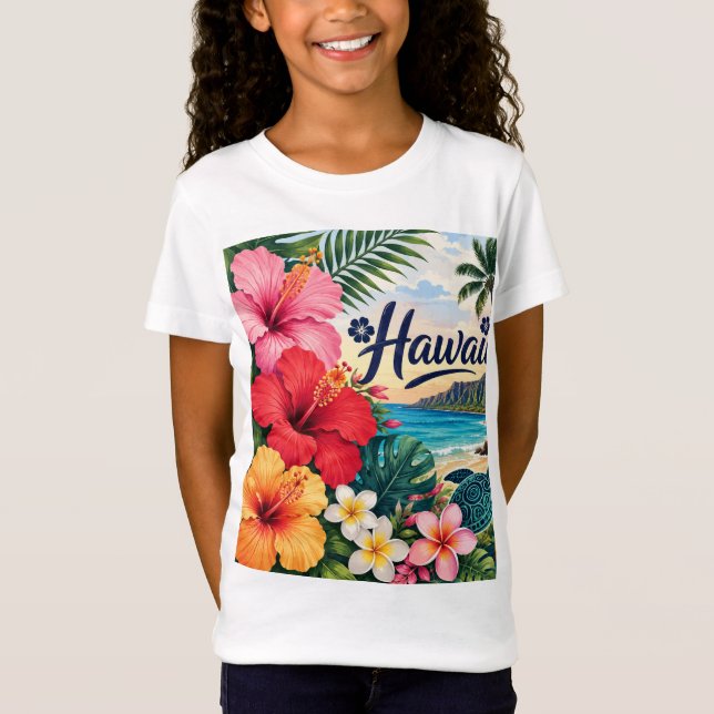 Camiseta Flores do Havaí (Frente)