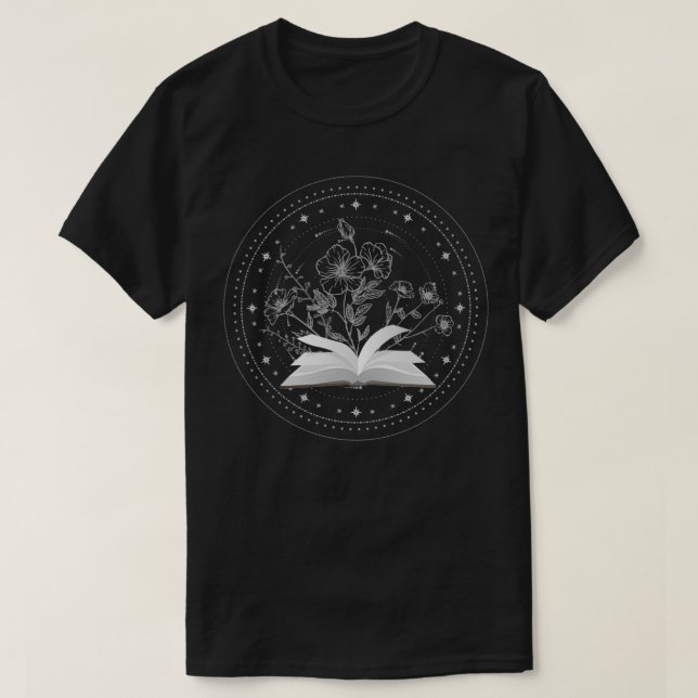 Camiseta flores do livro (Frente do Design)