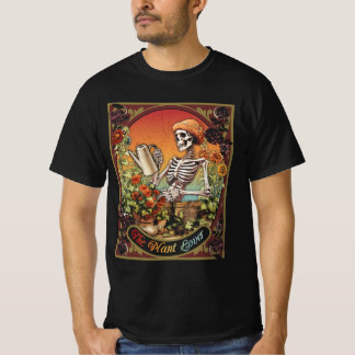 Camiseta Flores do Skeleton da Planta Lover Tarot Card