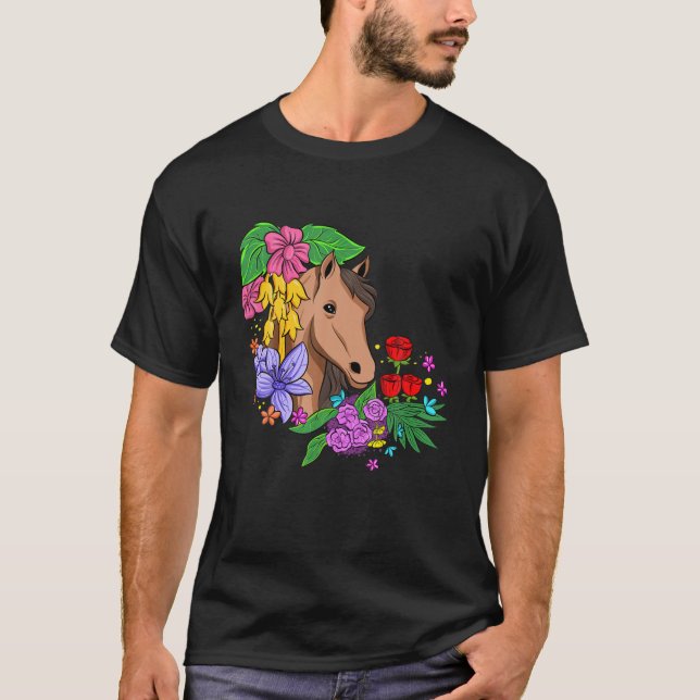 Camiseta Flores do trevo do cavalo (Frente)