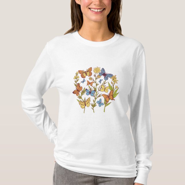 Camiseta Flores e Borboletas (Frente)