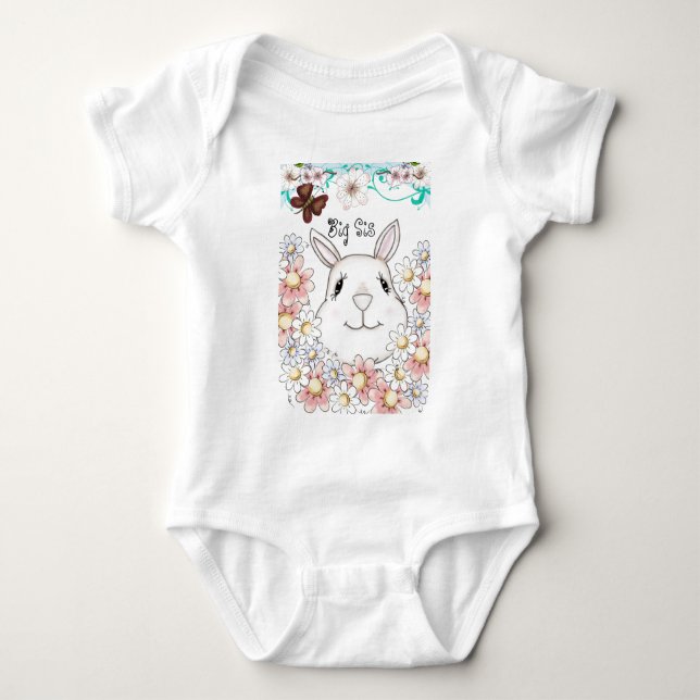 Camiseta Flores e Borboletas de Coelho Bonito (Frente)