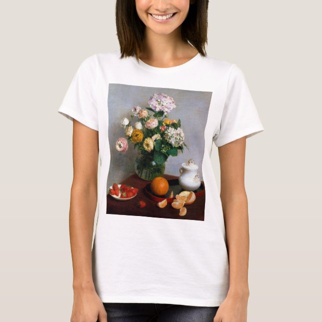 Camiseta Flores e Frutas, Henri Fantin-Latour (Frente)