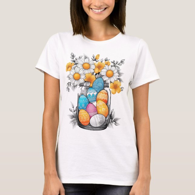 Camiseta Flores e Ovos de páscoa (Frente)