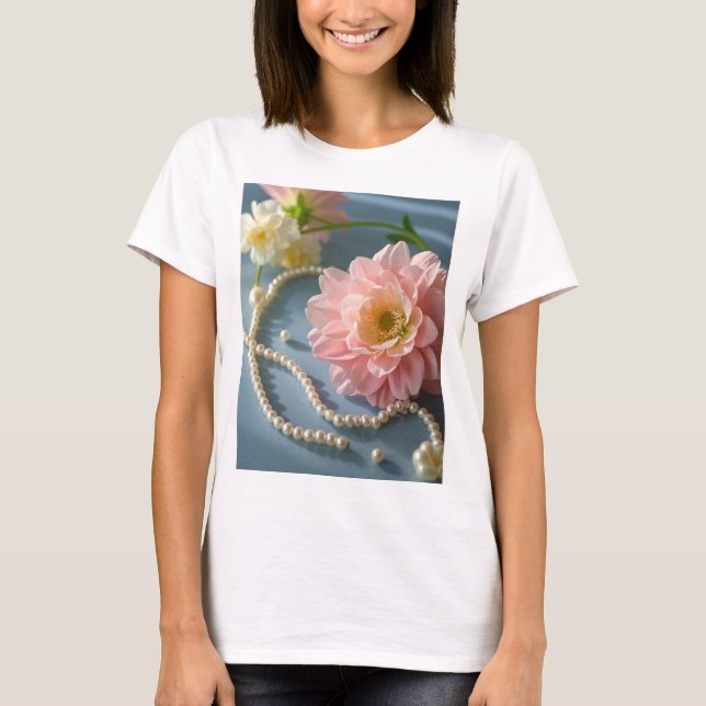 Camiseta Flores e pérolas de Elegante (Frente)