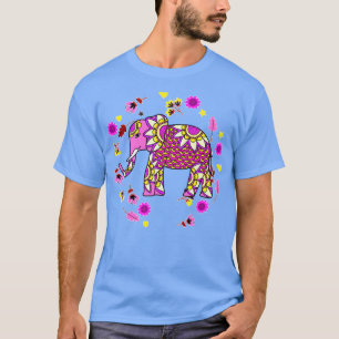 Camiseta Flores Elefantes Mandala1