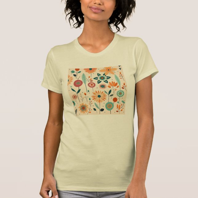 Camiseta Flores Elegantes e Delicadas (Frente)