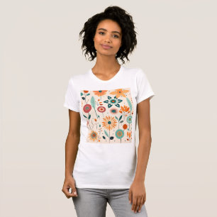 Camiseta Flores Elegantes e Delicadas