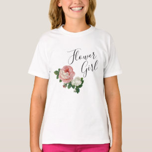 Camiseta Flores elegantes e modernas, rosas rosa-rosa