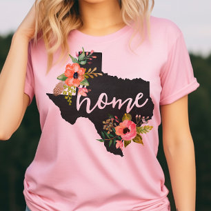 Camiseta Flores em Aquarela no Quadro Negro do Texas