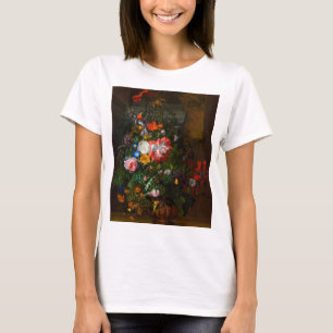 Camiseta Flores em Urn em uma borda de pedra, 1680 por Ruys